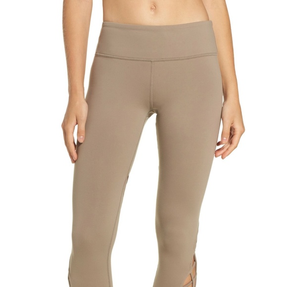 ALO Tan Leggings with Lattice Detail - Picture 5 of 10